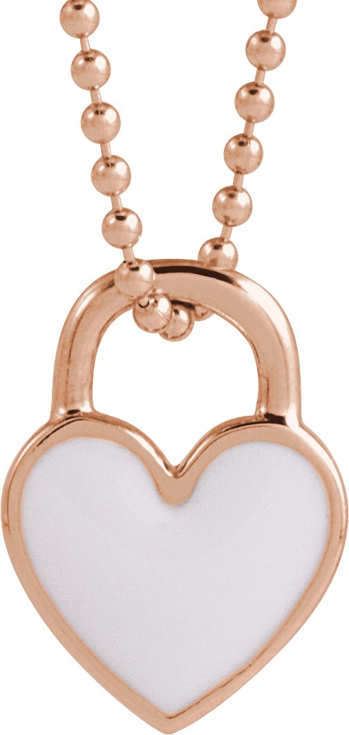 Enamel Heart Necklace or Pendant