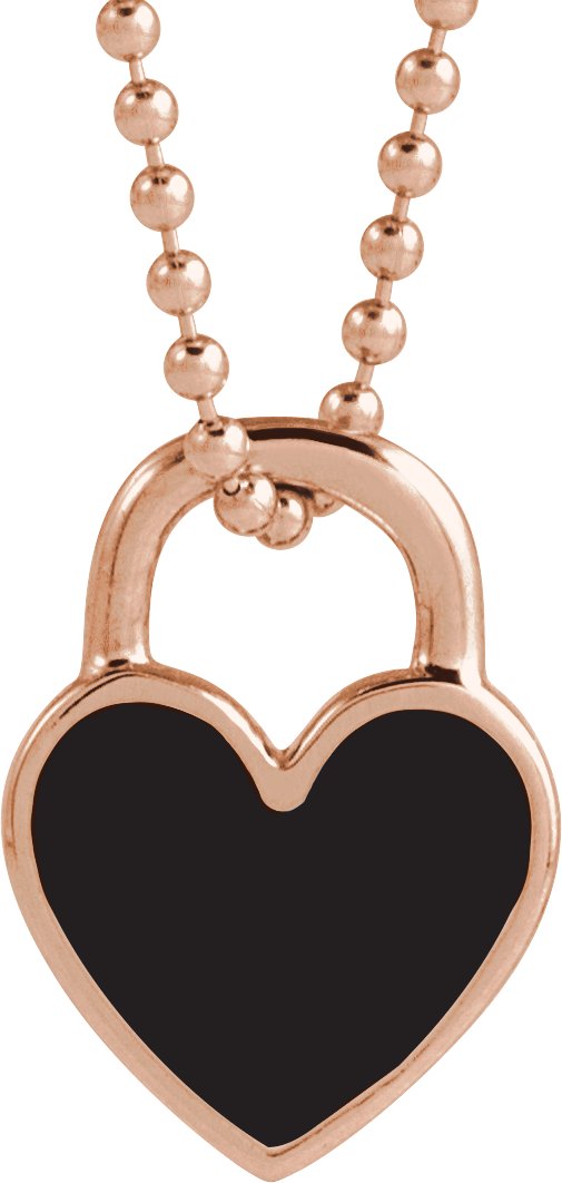Enamel Heart Necklace or Pendant