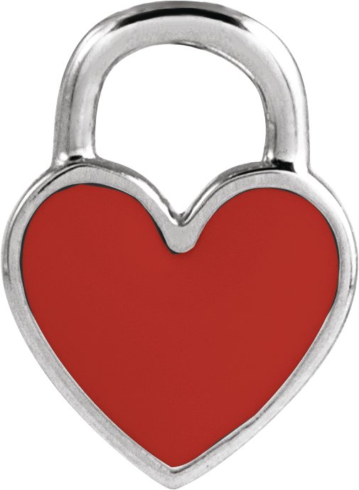 Sterling Silver Red Enamel Heart Pendant