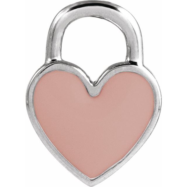 Sterling Silver Pink Enamel Heart Pendant