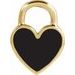 14K Yellow Black Enamel Heart Pendant