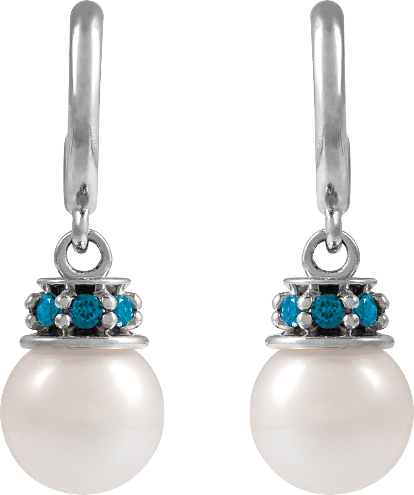 Alternative view of Pearl Hoop Earrings