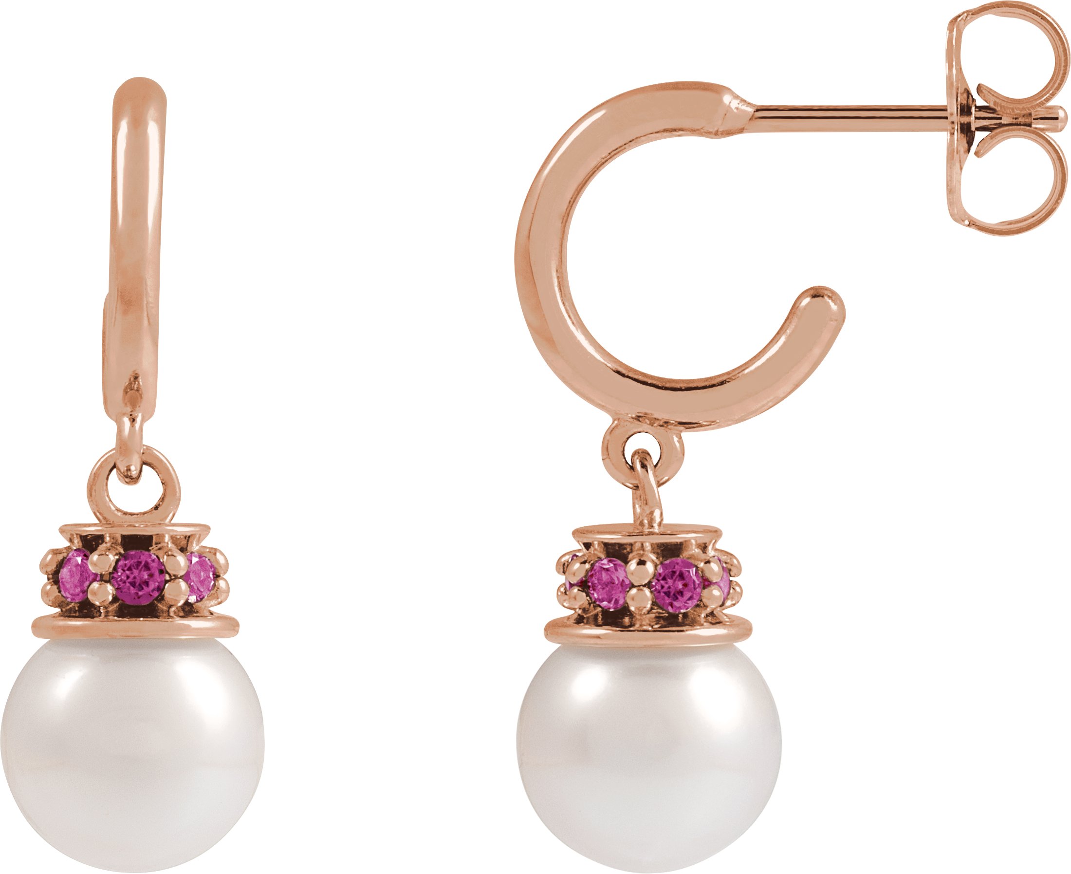 Pearl Hoop Earrings