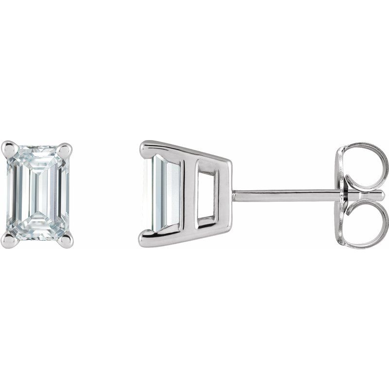 Emerald 4-Prong Stud Earrings