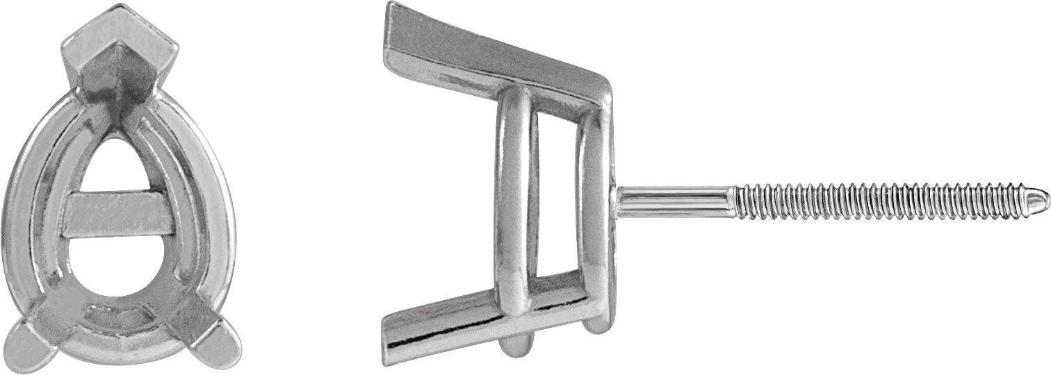 Pear 3-Prong V-End Stud Earrings