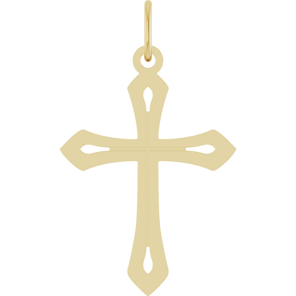 14K Yellow Cross Pendant