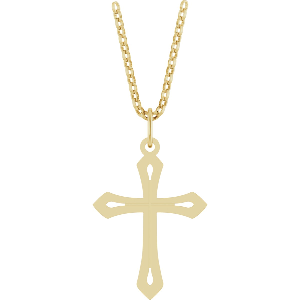 14K Yellow Cross 18 inch Necklace Ref 22322015