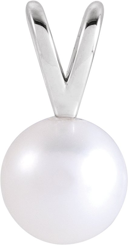 14K White Cultured White Akoya Pearl Pendant Ref 22253056