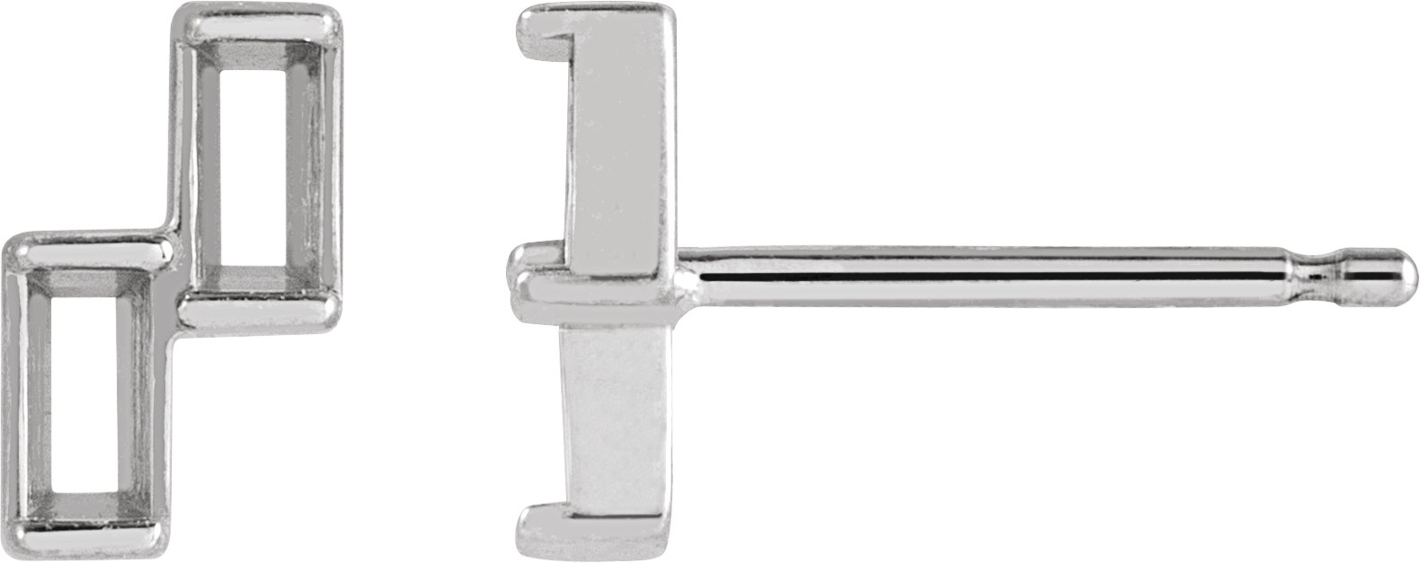 Two-Stone Stud Earrings