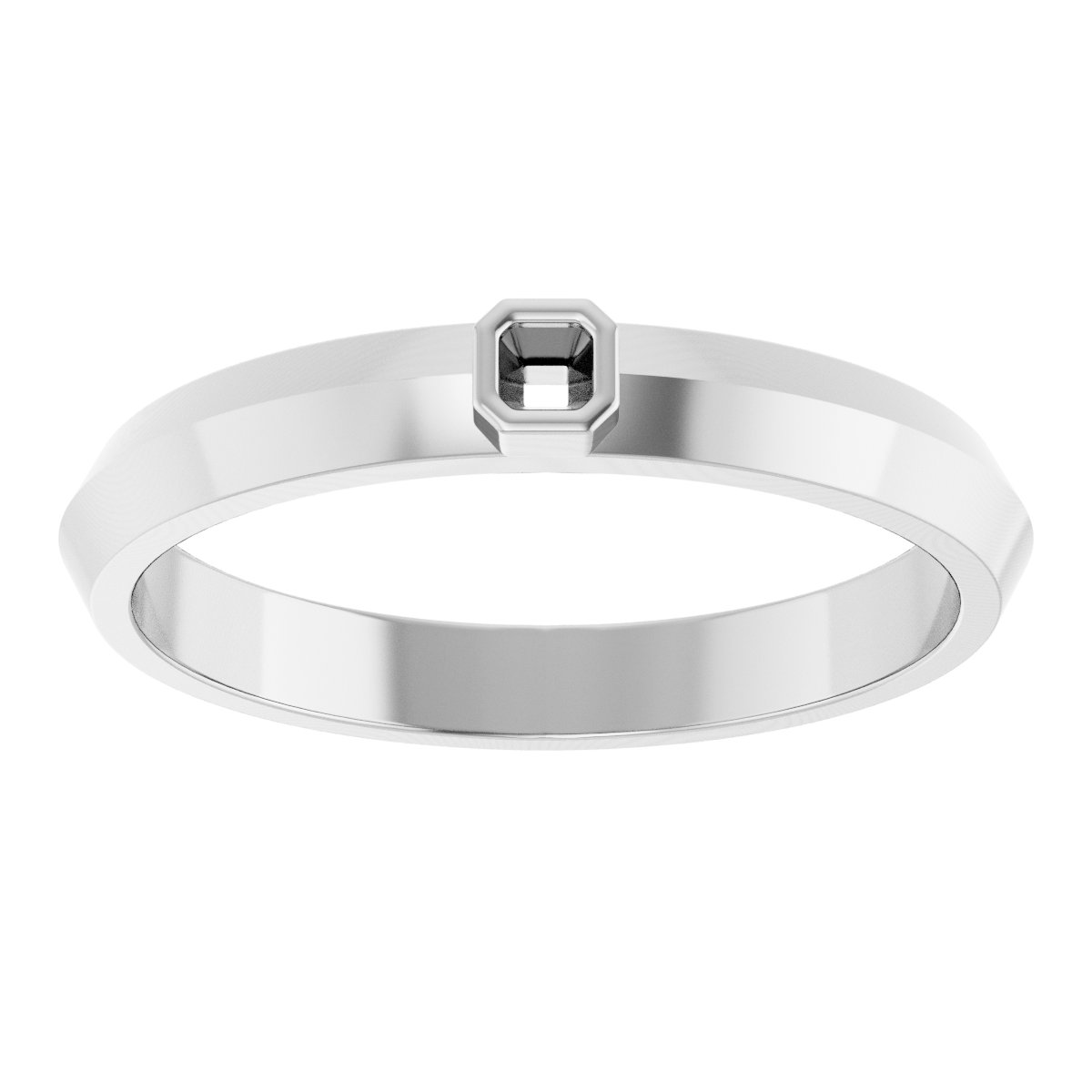 3x3 mm Square Mens Band Mounting view 3