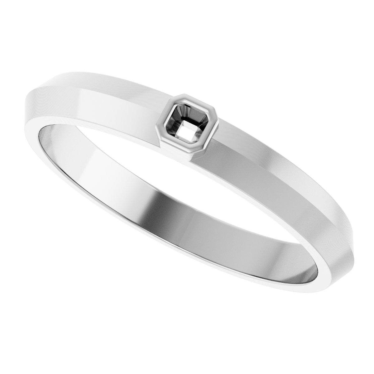3x3 mm Square Mens Band Mounting view 5