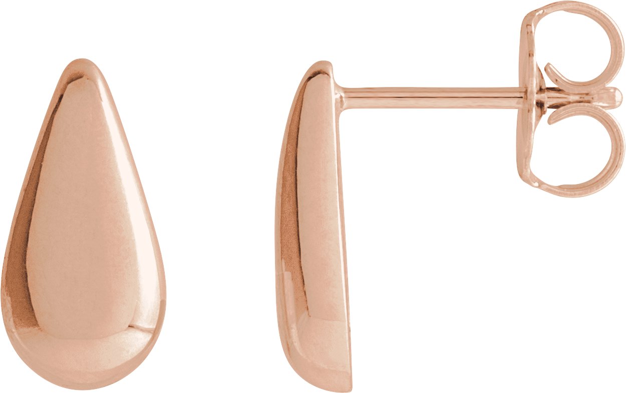 14K Rose Teardrop Stud Earrings Ref 22214088