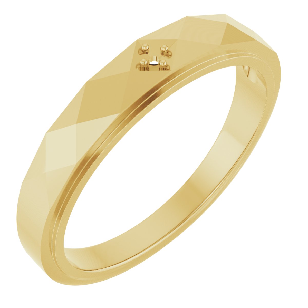 Faceted Solitaire Band