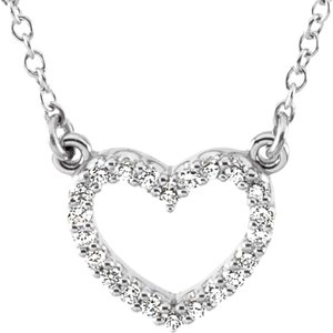 Platinum 1/8 CTW Natural Diamond Heart 16" Necklace