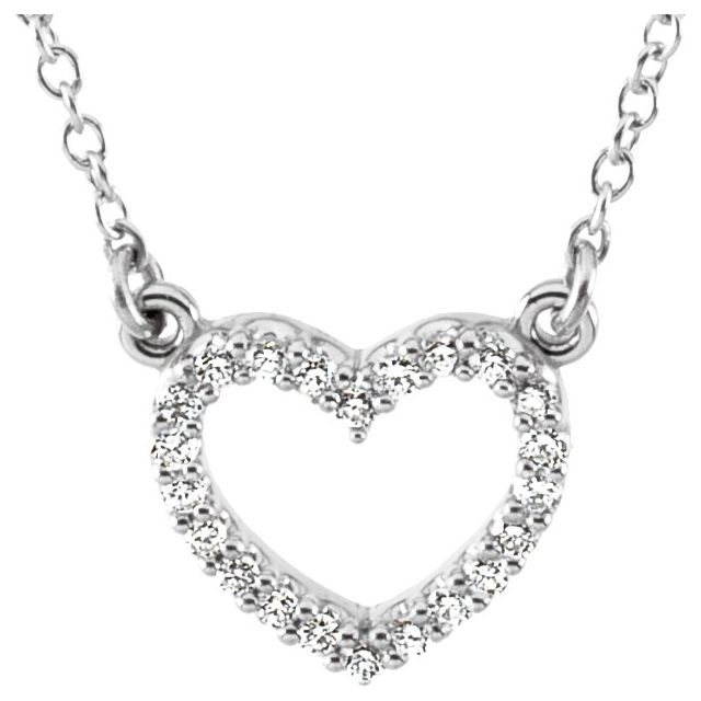 Platinum 1/8 CTW Diamond Heart 16