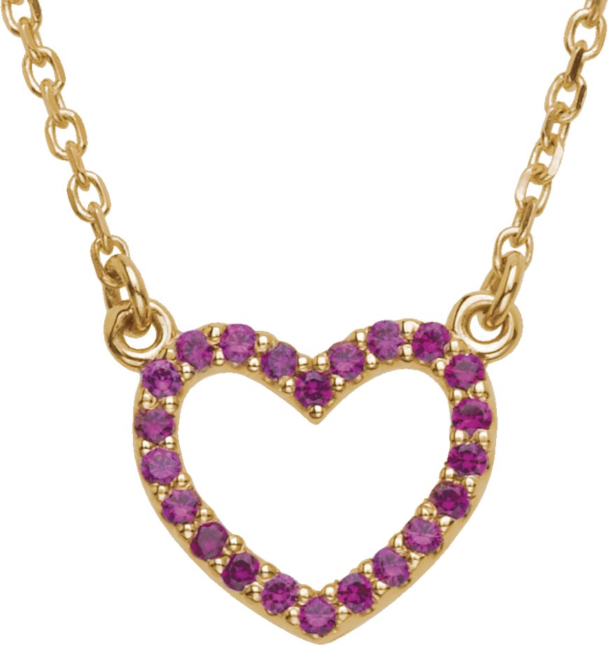 14K Yellow Ruby Heart 16 inch Necklace Ref 2917589