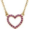 14K Yellow Ruby Heart 16 inch Necklace Ref 2917589