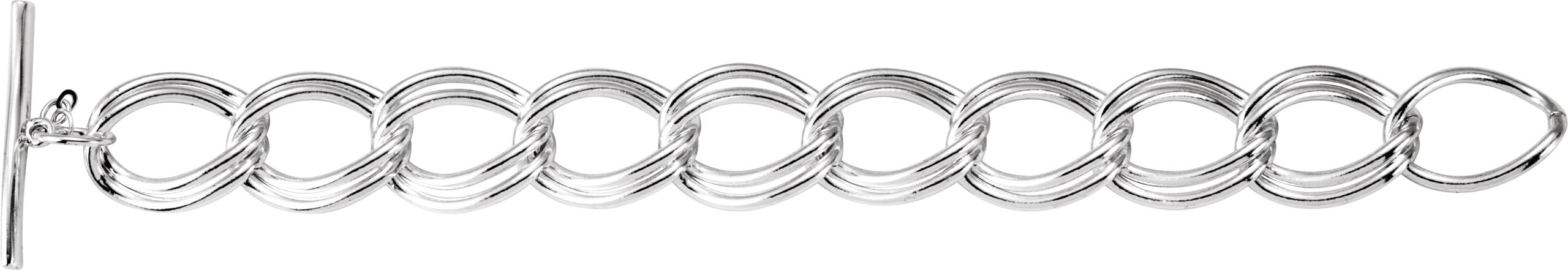 Sterling Silver Link Bracelet with Toggle Clasp
