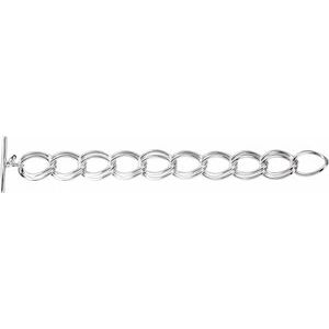 Sterling Silver Link Bracelet with Toggle Clasp