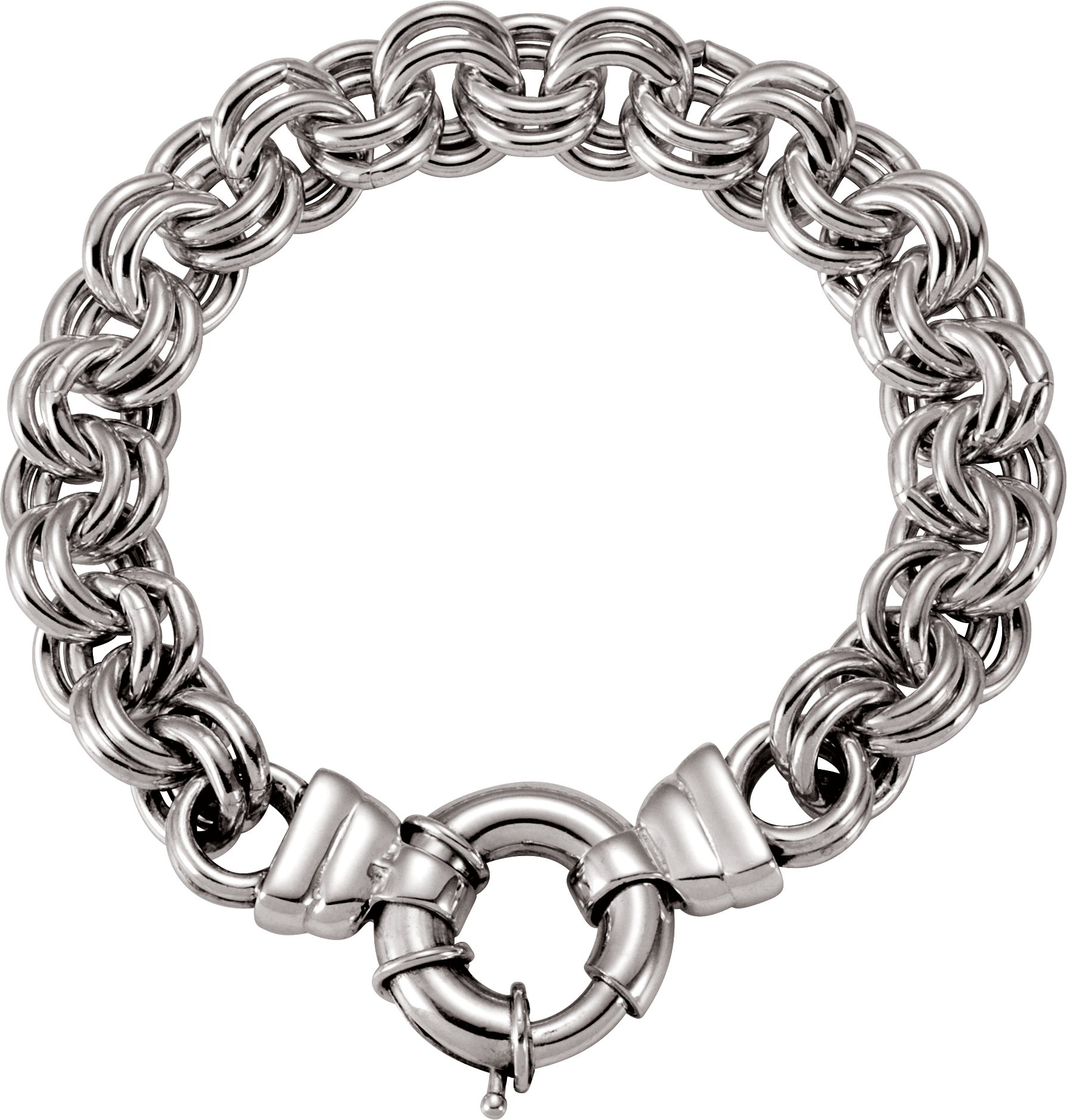 Sterling Silver Solid Double Cable 8" Bracelet