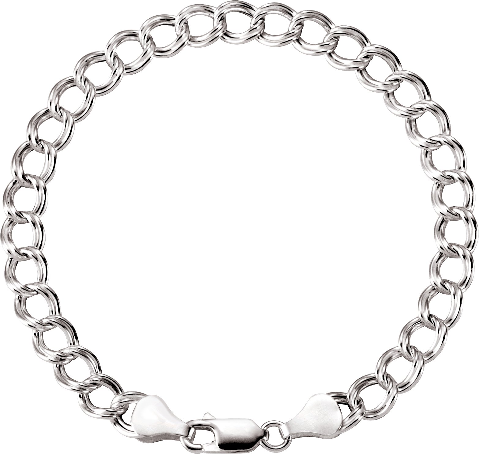 5.5mm Sterling Silver Paralleo Charm Bracelet 7 inch Ref 947463