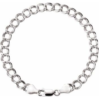 5.5mm Sterling Silver Paralleo Charm Bracelet 7 inch Ref 947463