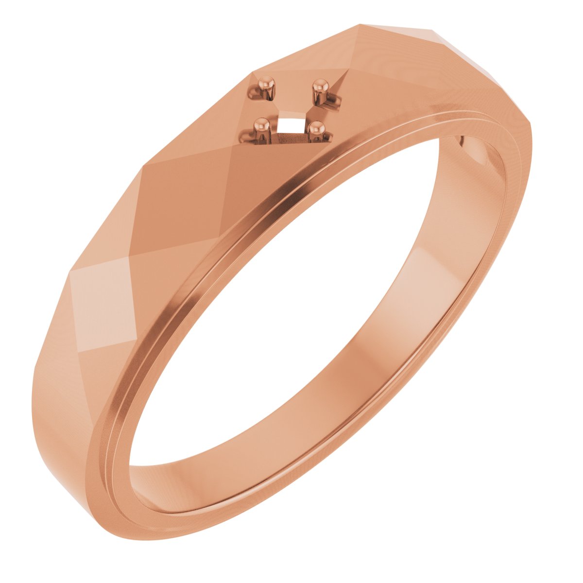 Faceted Solitaire Band