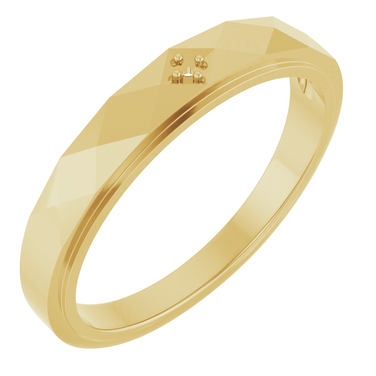 Faceted Solitaire Band