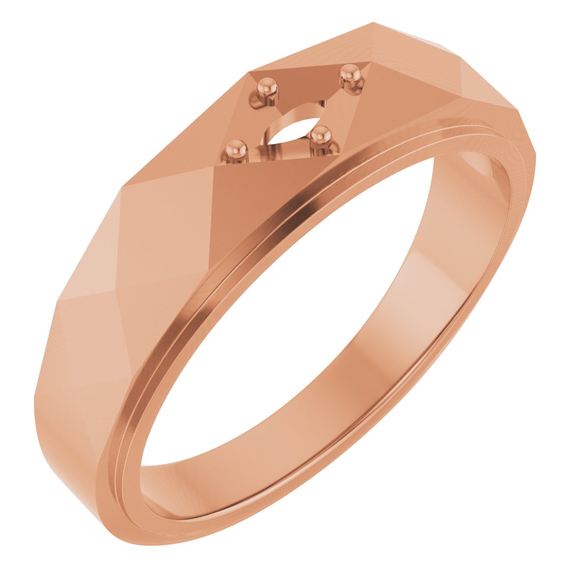Faceted Solitaire Band