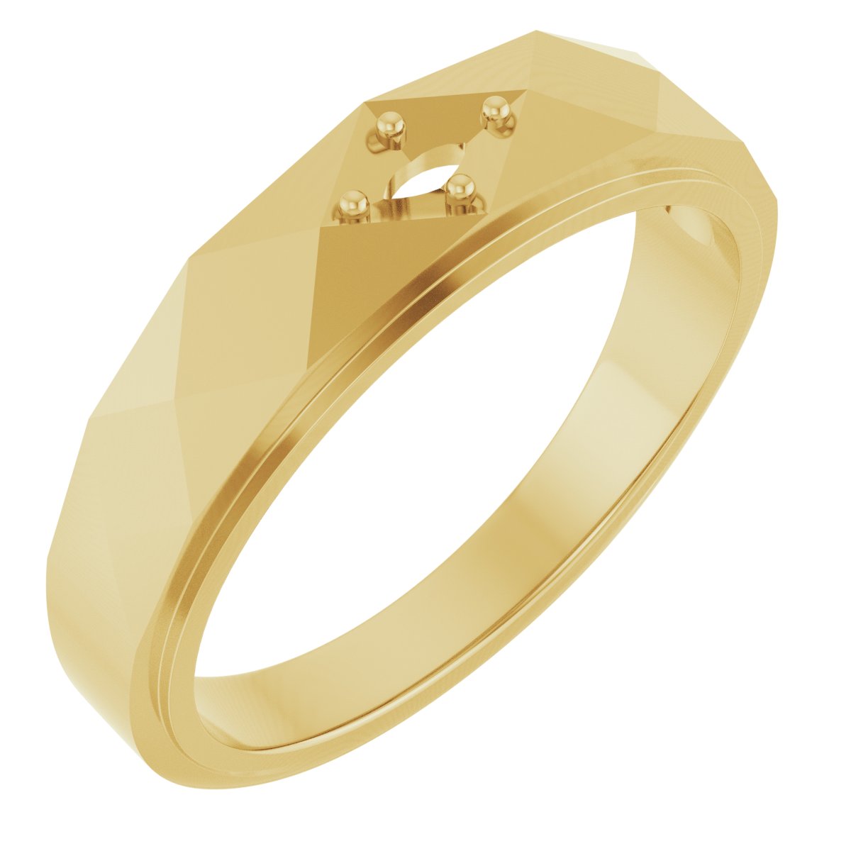 Faceted Solitaire Band