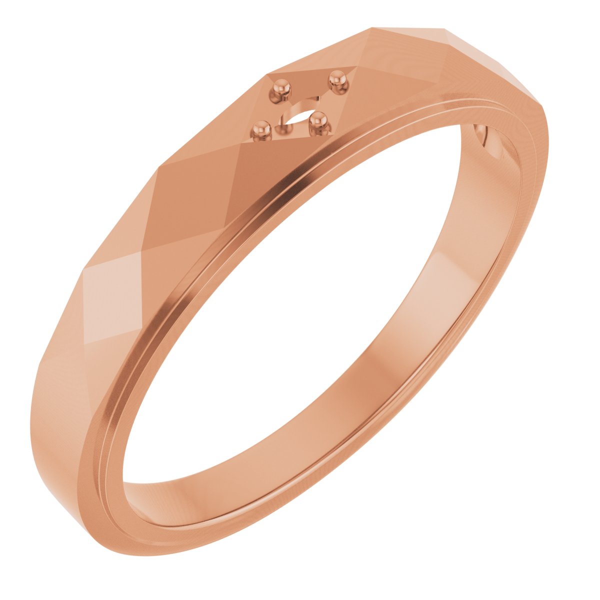Faceted Solitaire Band