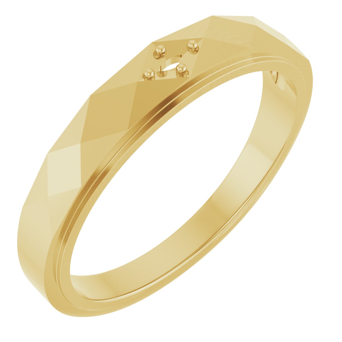 Faceted Solitaire Band