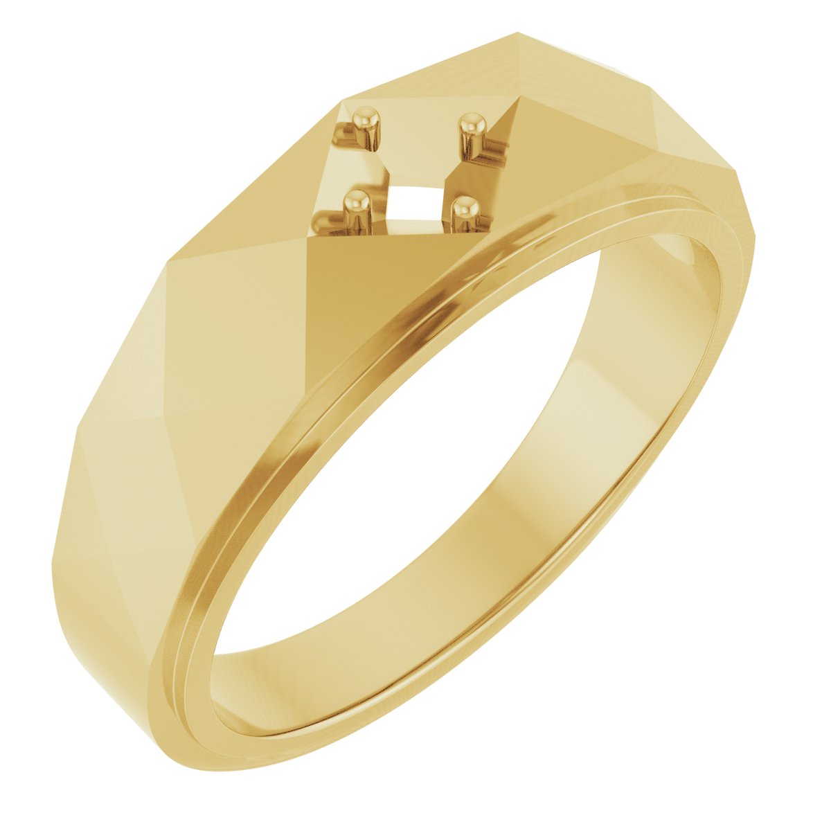 Faceted Solitaire Band