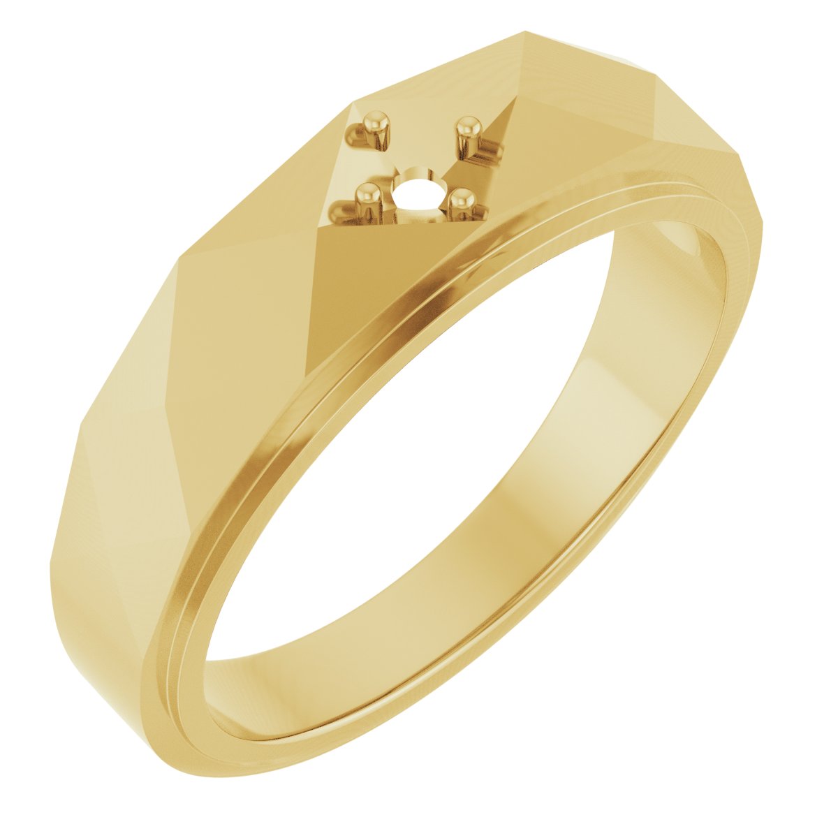 Faceted Solitaire Band