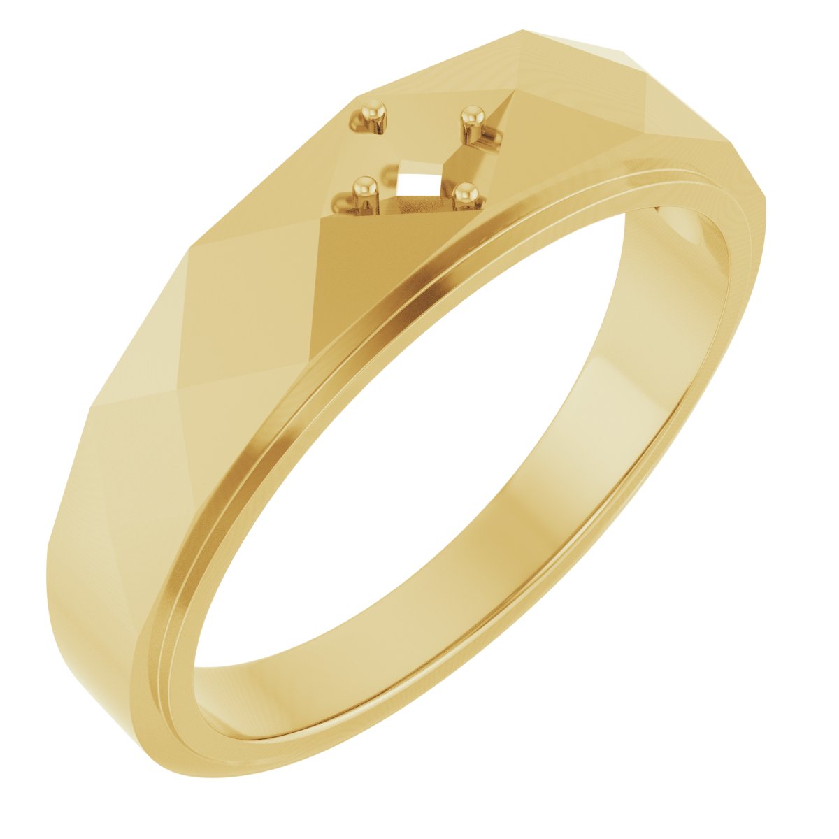 Faceted Solitaire Band