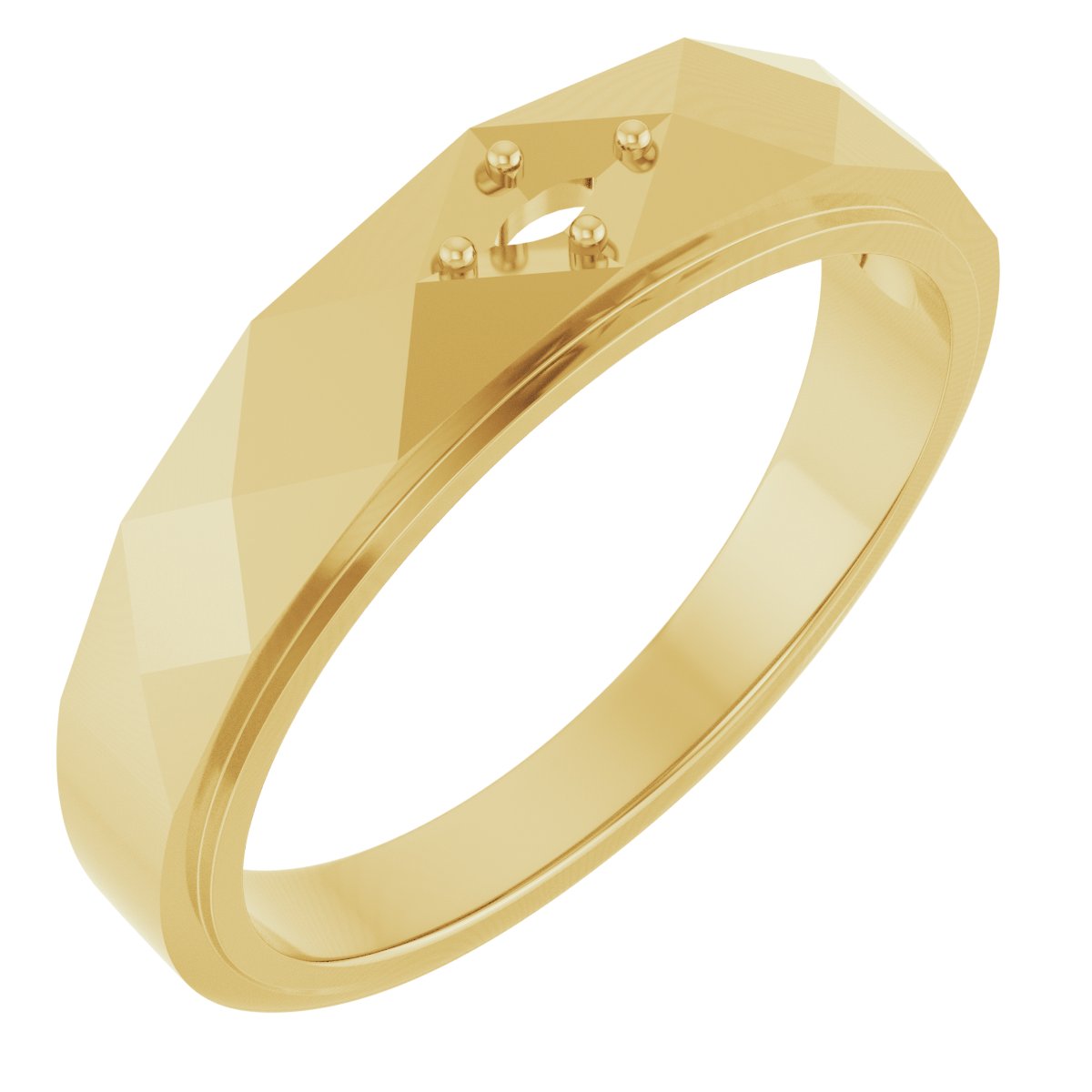 Faceted Solitaire Band