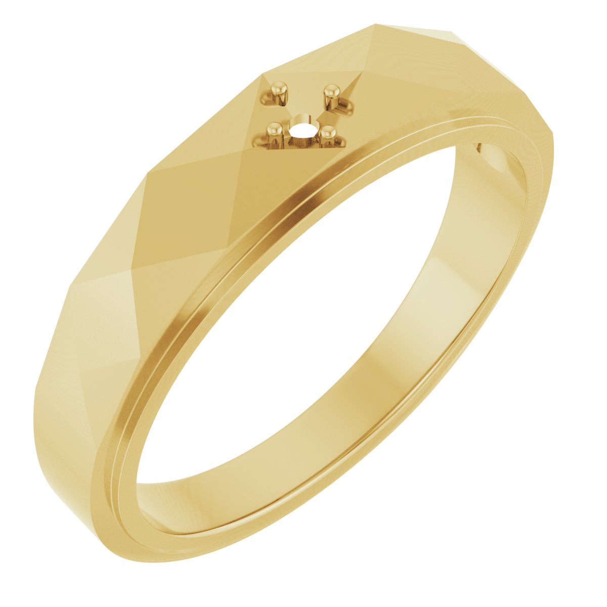 Faceted Solitaire Band