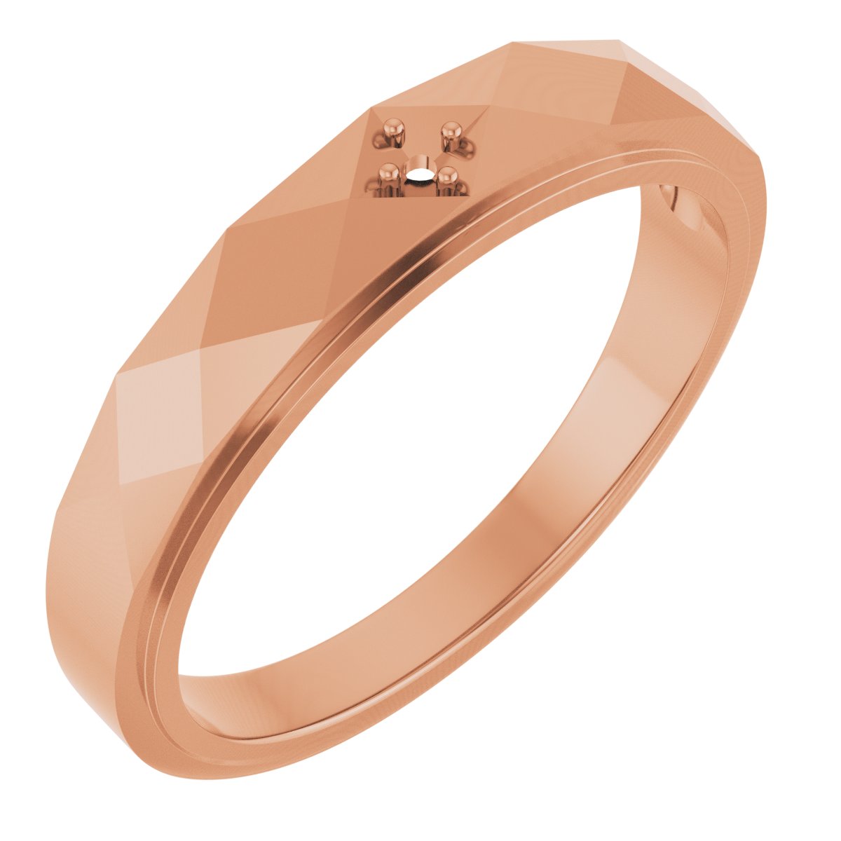 Faceted Solitaire Band