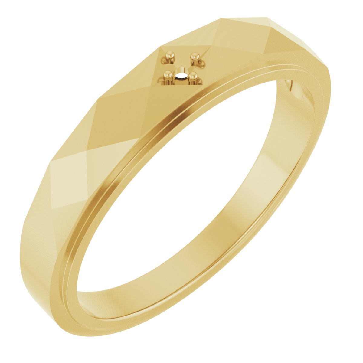Faceted Solitaire Band