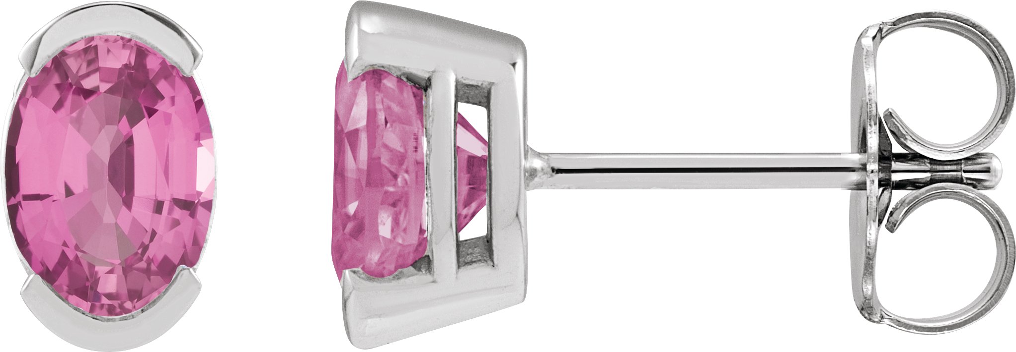 Half-Bezel Solitaire Stud Earrings