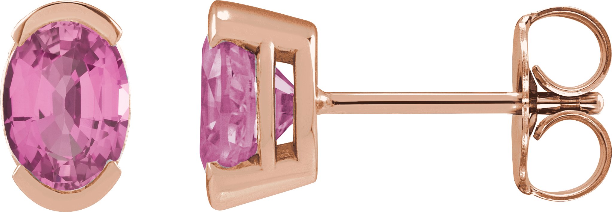 Half-Bezel Solitaire Stud Earrings