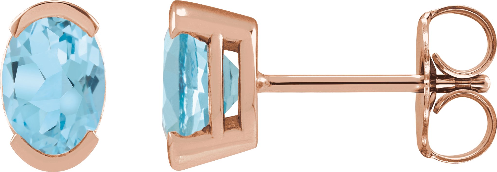 Half-Bezel Solitaire Stud Earrings