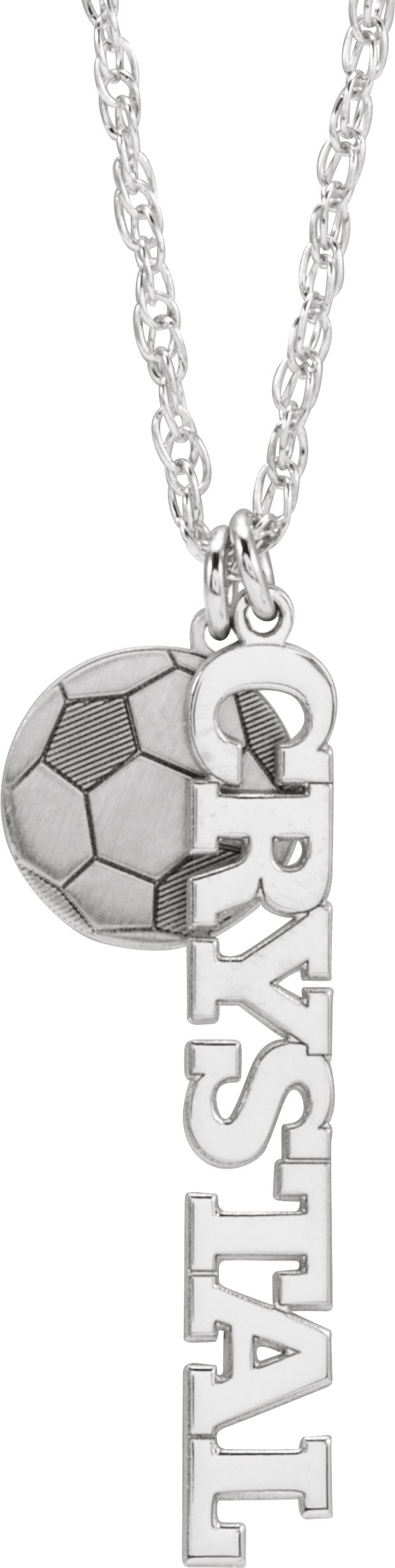 Sports Ball & Nameplate Necklace