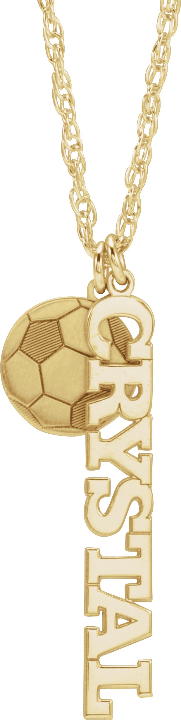 Sports Ball & Nameplate Necklace
