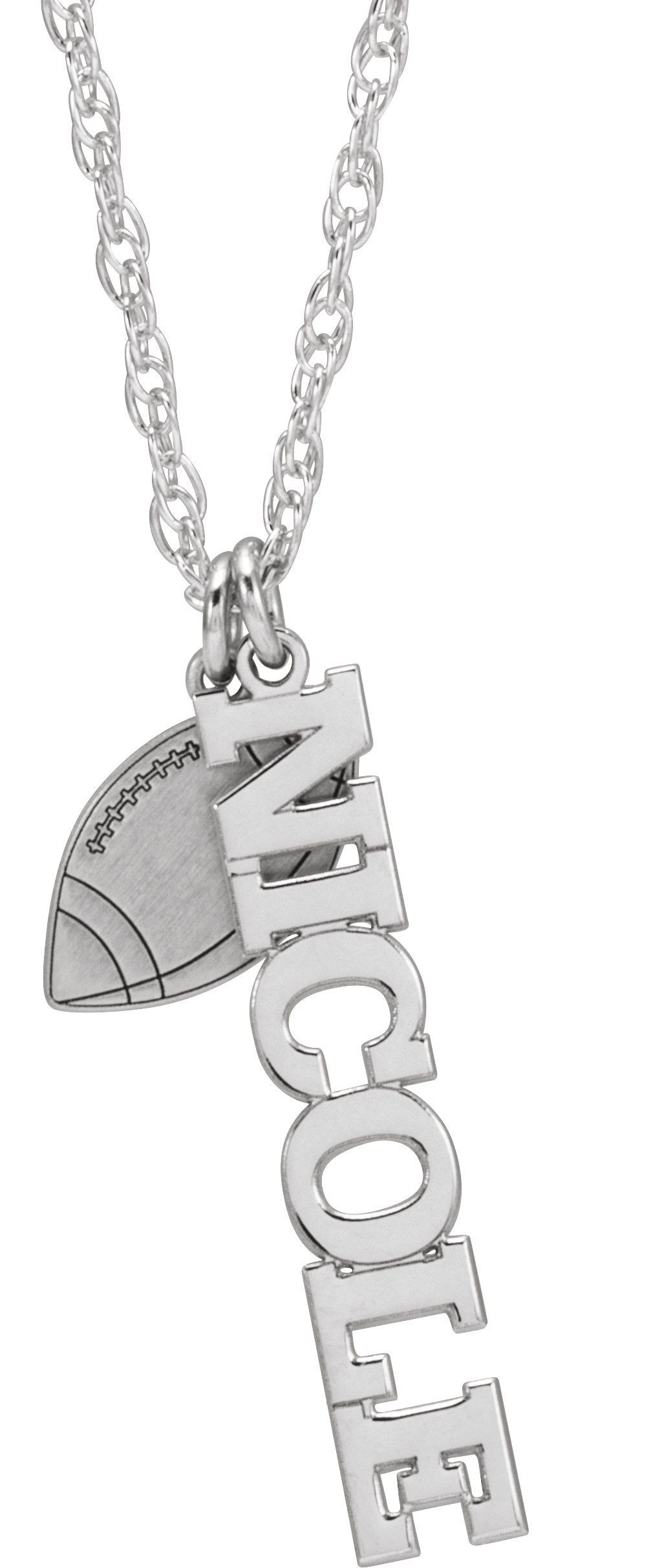 Sports Ball & Nameplate Necklace