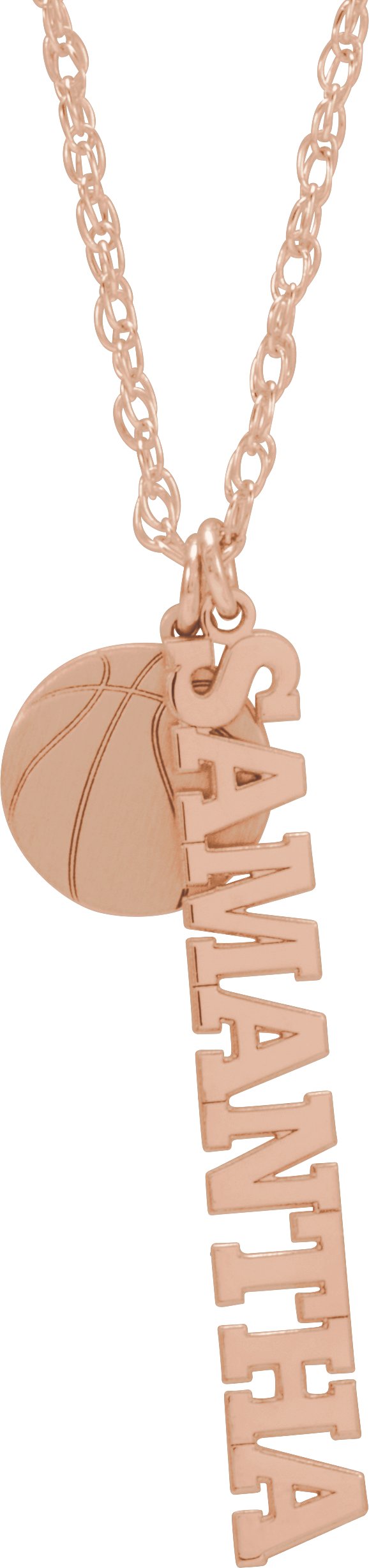 Sports Ball & Nameplate Necklace