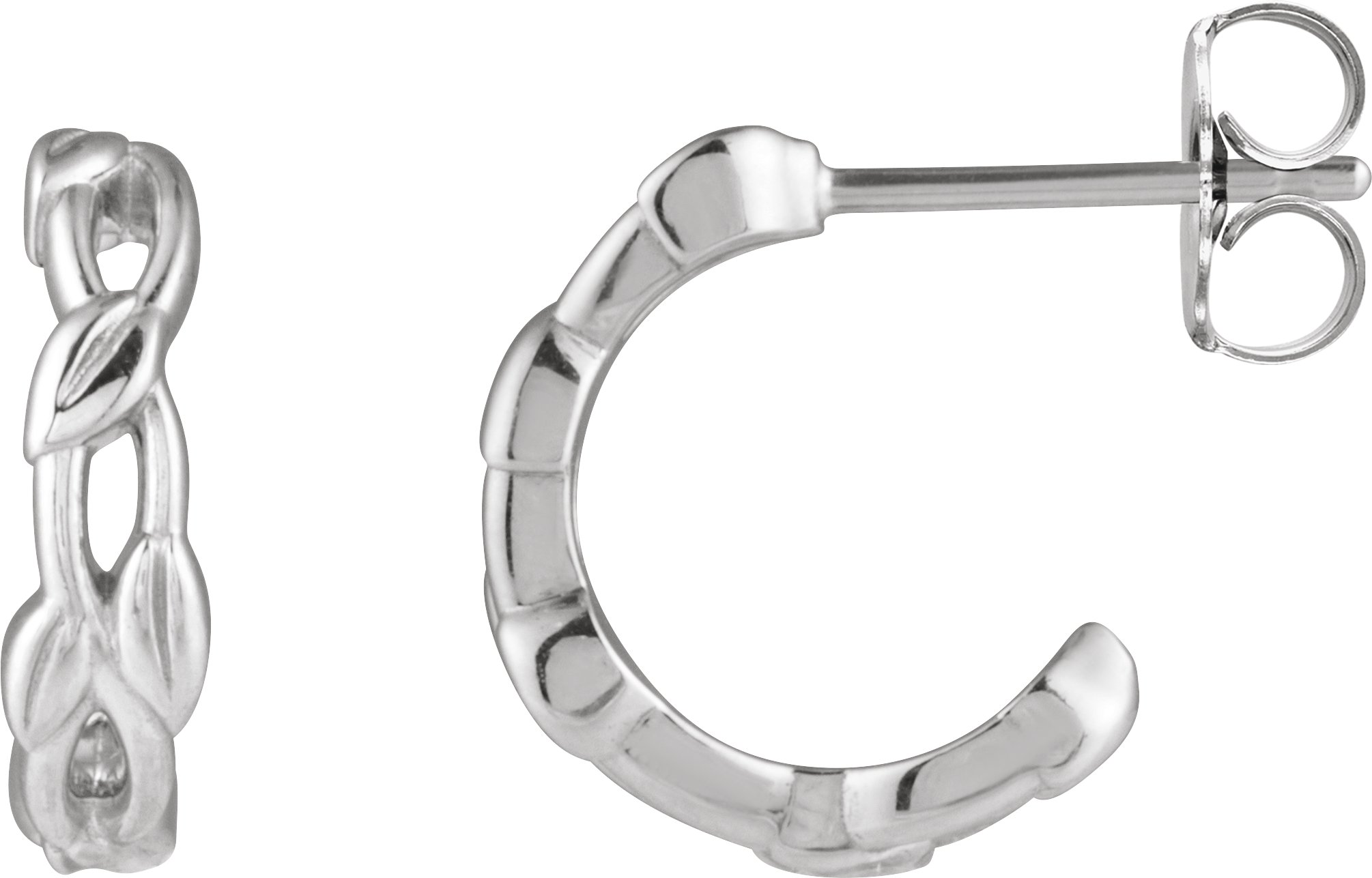 Sterling Silver Nature 15.8 mm Hoop Earrings