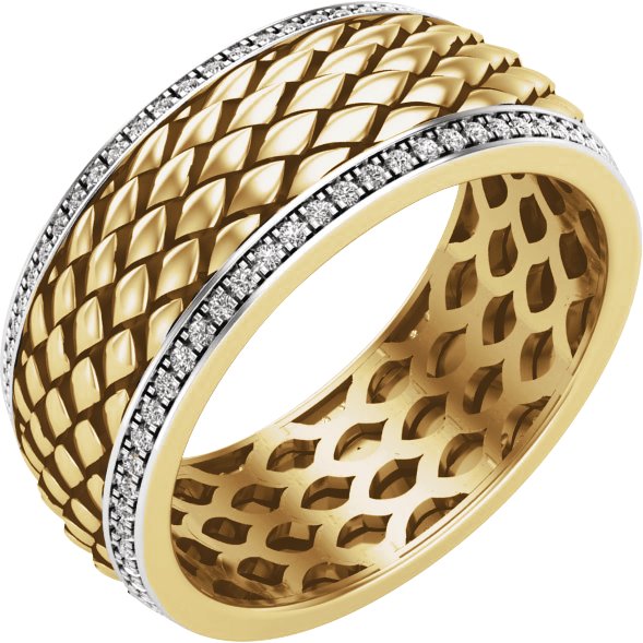 14k Yellow 5/8 Ctw Lab-grown Diamond Band