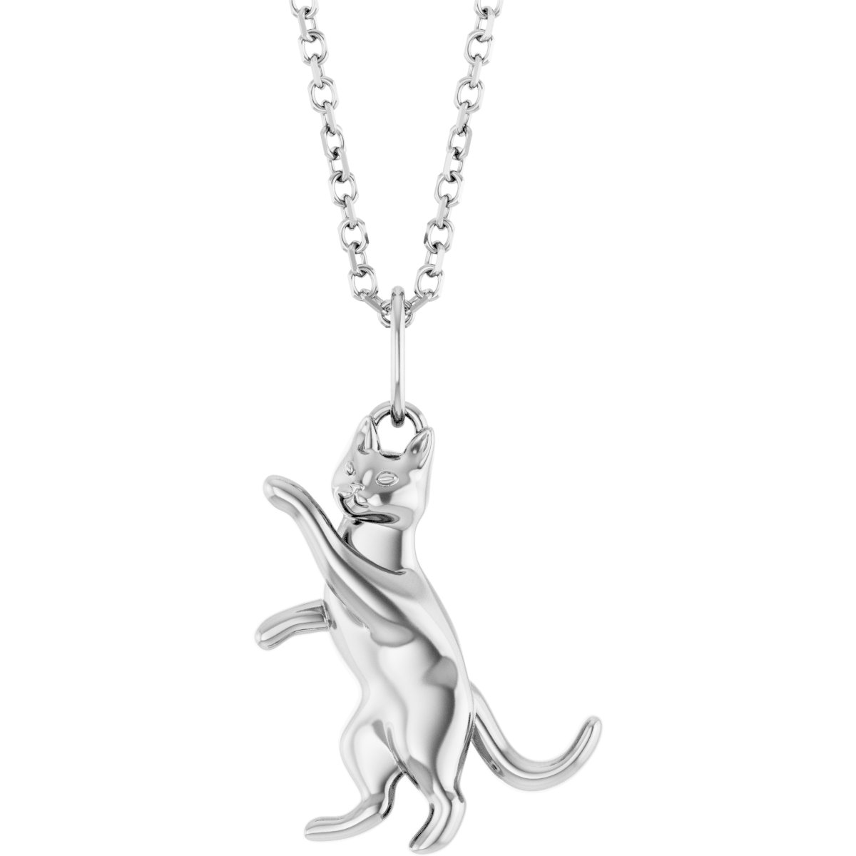 Sterling Silver Cat 16-18" Necklace