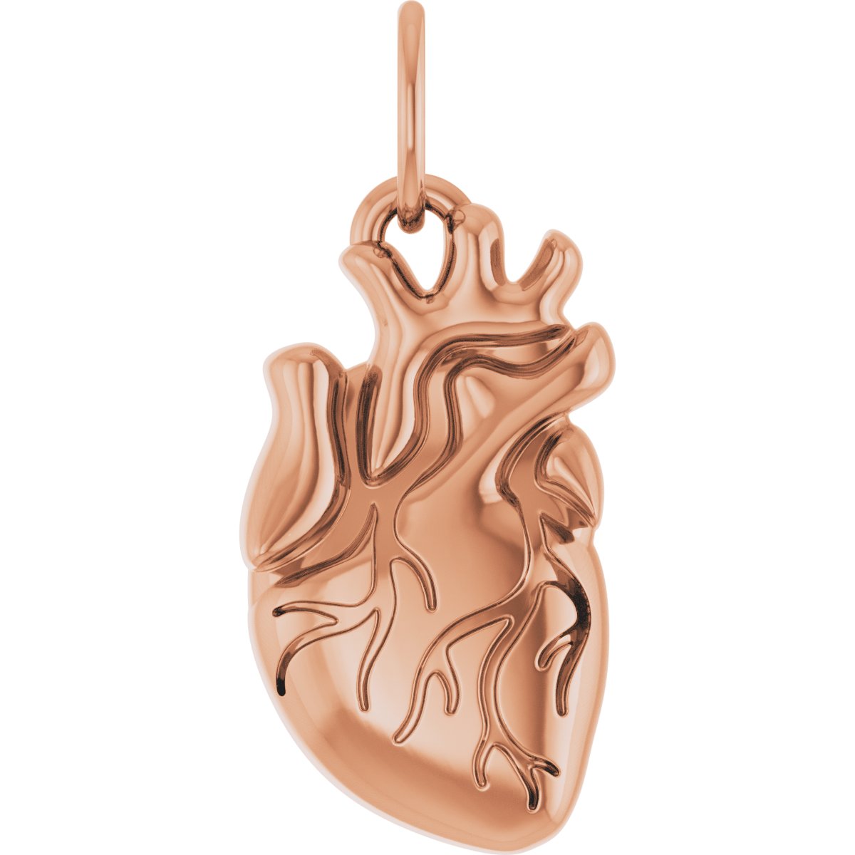 14K Rose Anatomical Heart Pendant Ref 22416117